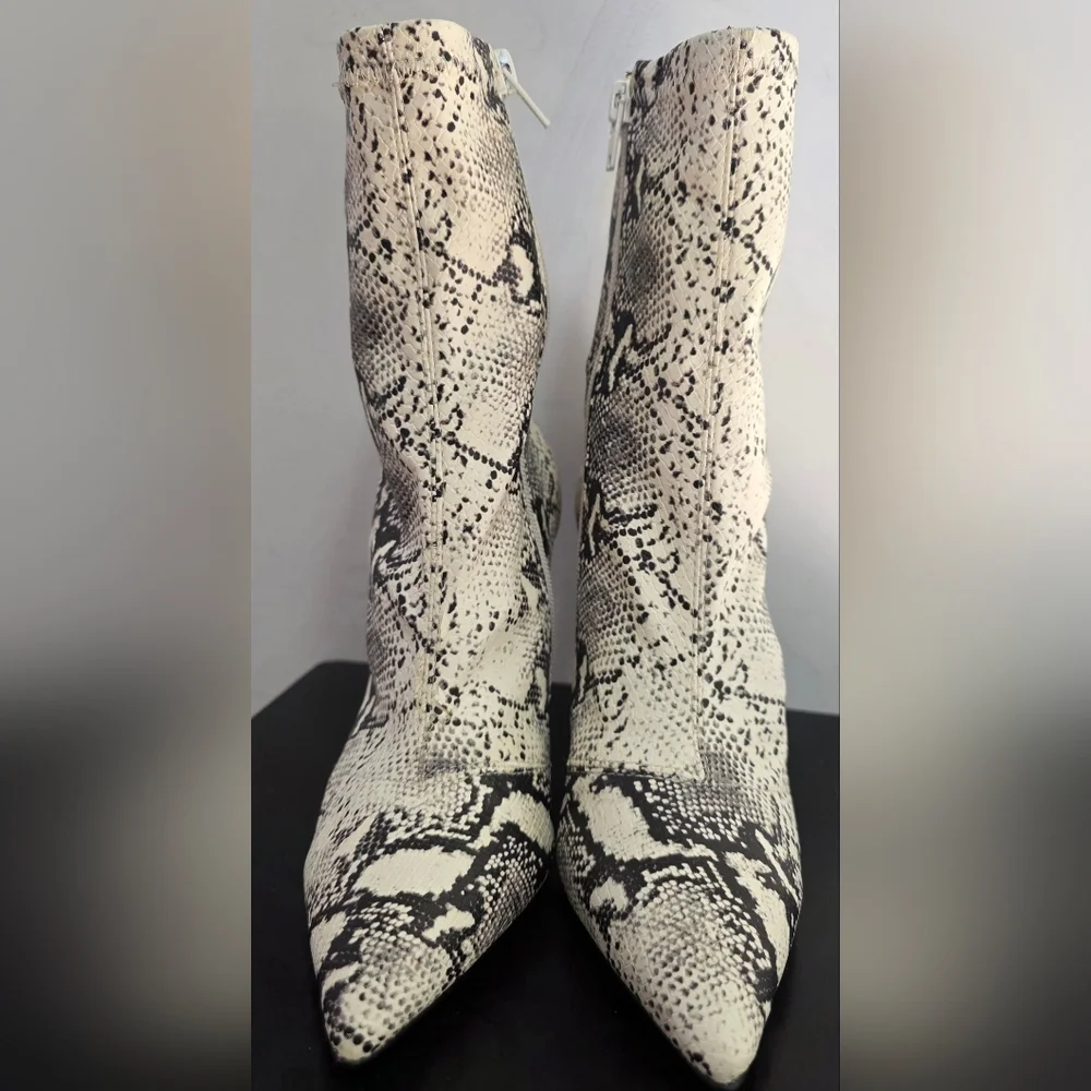 BRAND NEW Steve Madden Daffy Snakeskin Ankle Boots Stiletto Heel Pointed Toe 6.5 - Picture 8 of 16